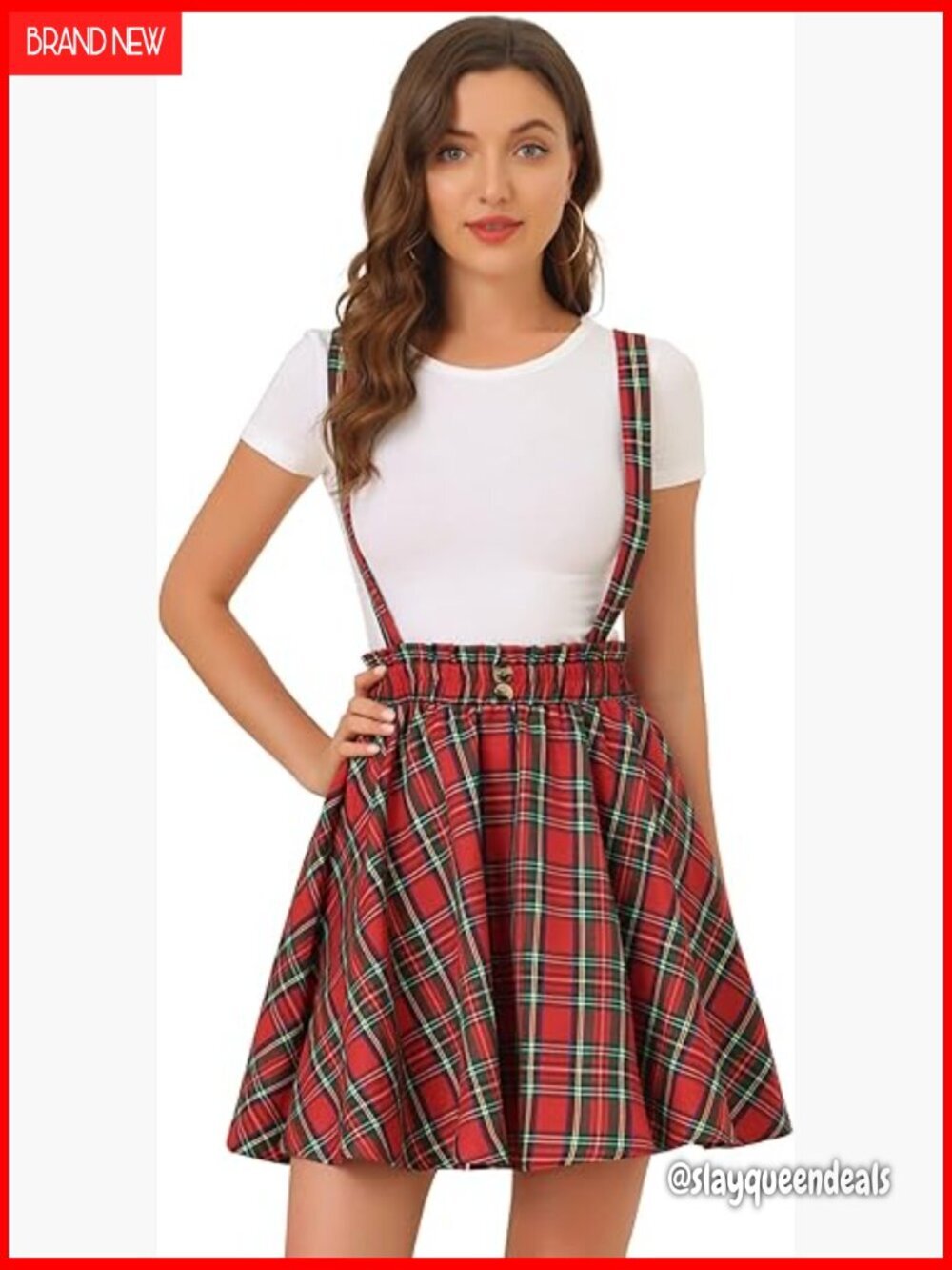 Pleated Mini Skirt with Detachable Suspenders, High Waist, Lightweight Fabric